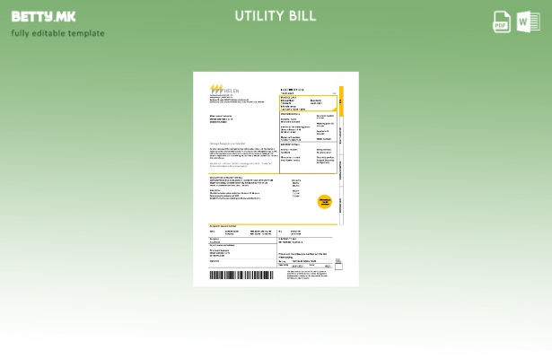 Модерен стил Финска HELEN шаблон за комунални сметки